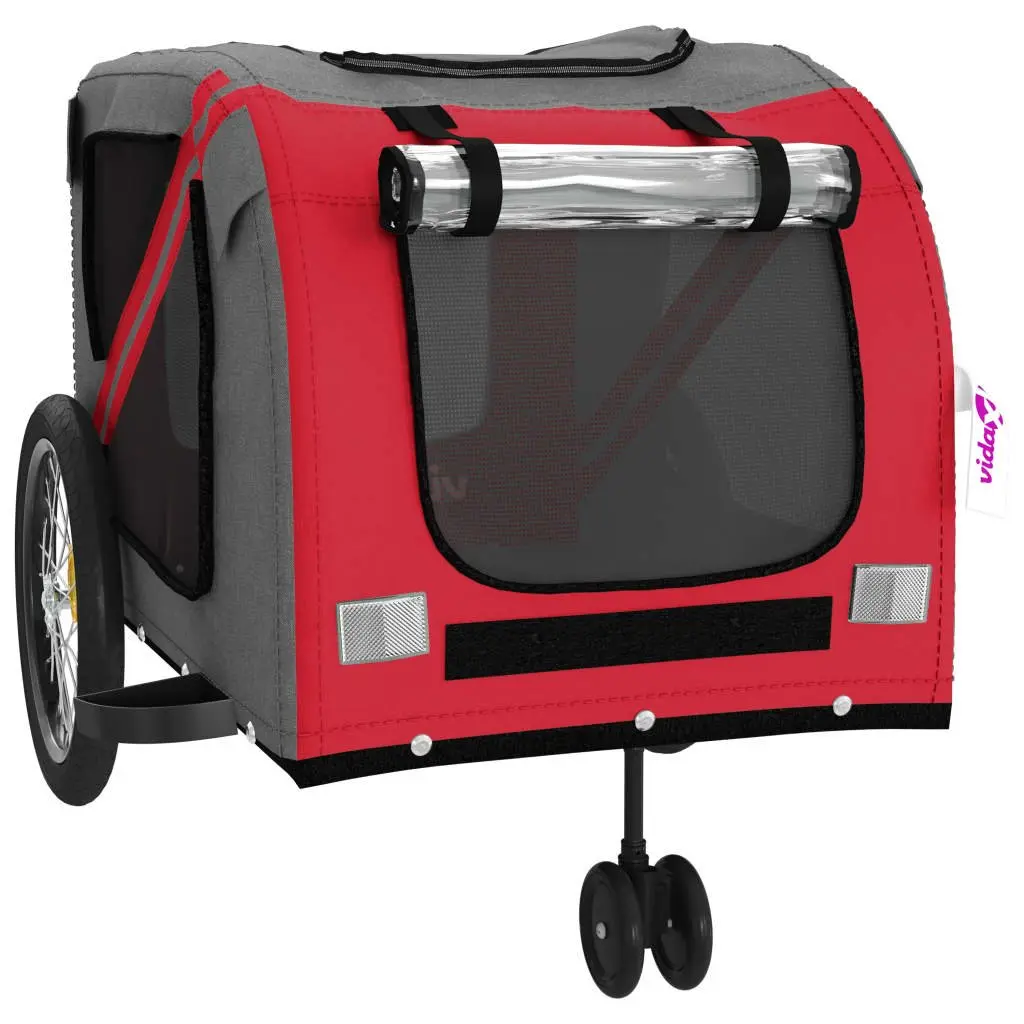 Pet Bike Trailer Iron Frame Oxford Fabric Small Red