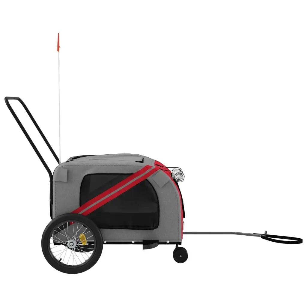 Pet Bike Trailer Iron Frame Oxford Fabric Small Red