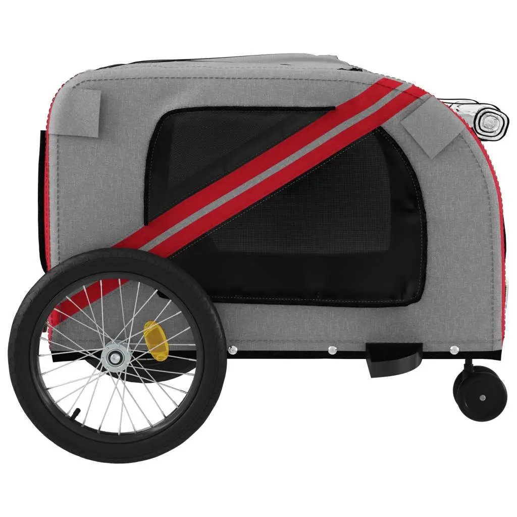 Pet Bike Trailer Iron Frame Oxford Fabric Small Red