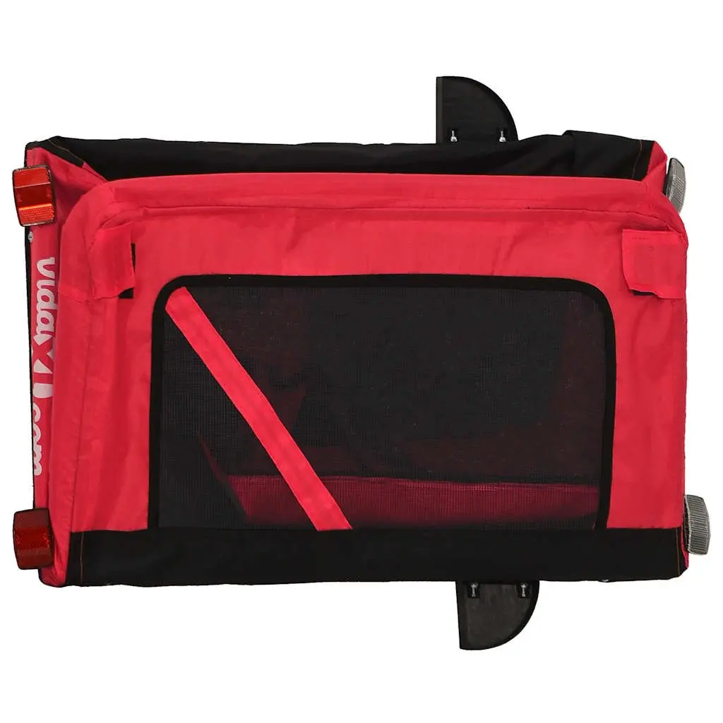 Pet Bike Trailer Red Oxford Fabric Iron Frame Small Dogs Pets Cargo Carrier