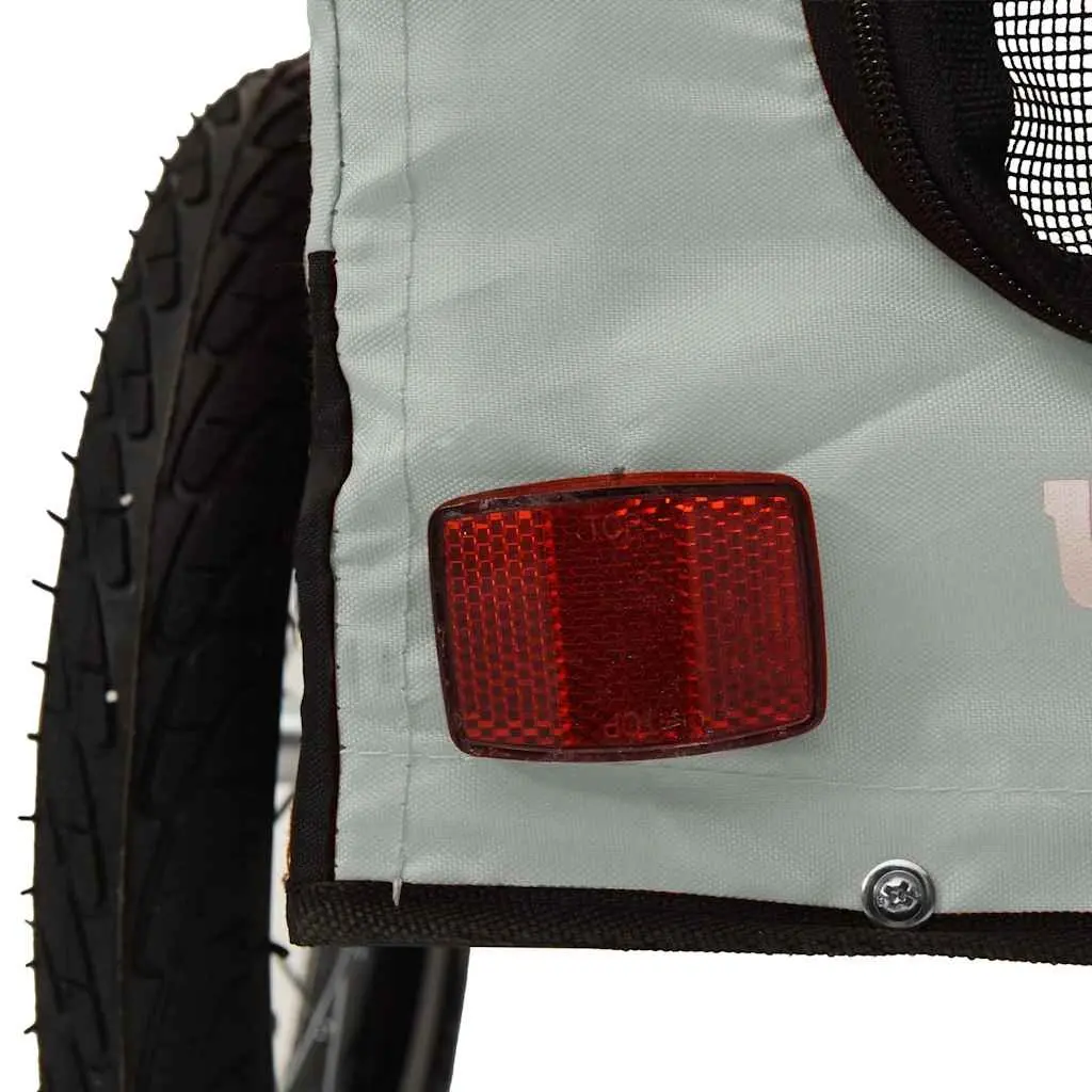 Pet Bike Trailer Grey Oxford Fabric Iron Frame Small Dogs Pets Bicycle Cargo