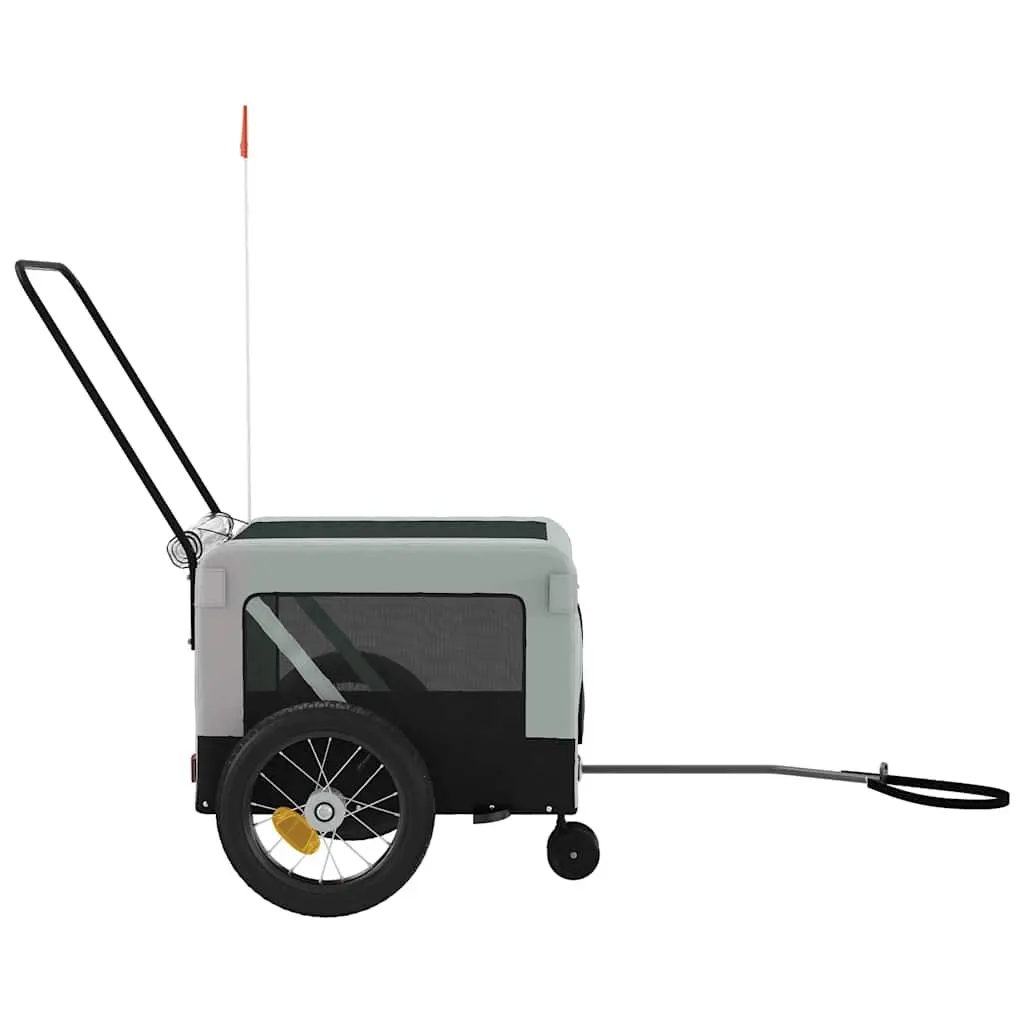 Pet Bike Trailer Grey Oxford Fabric Iron Frame Small Dogs Pets Bicycle Cargo