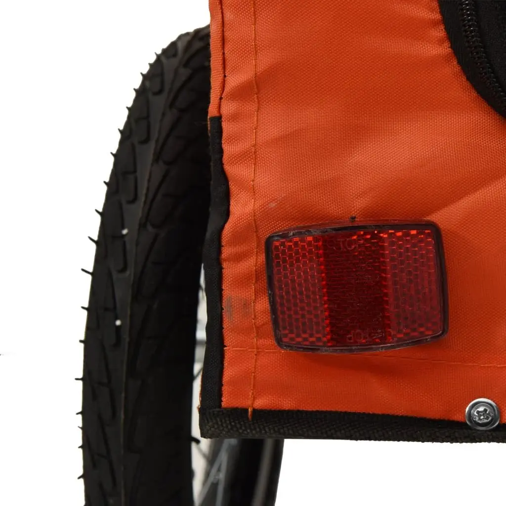 Pet Bike Trailer Iron Frame Oxford Fabric Orange Black