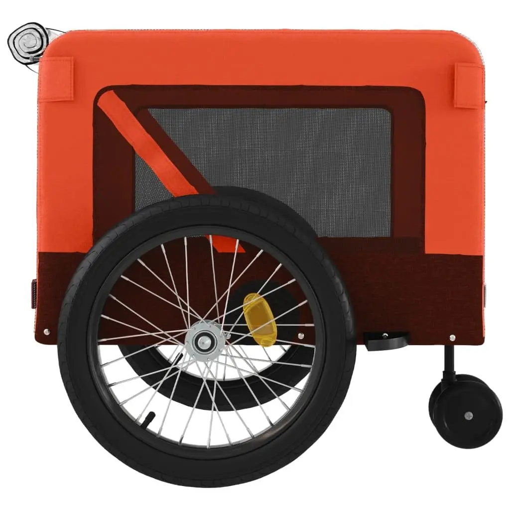 Pet Bike Trailer Iron Frame Oxford Fabric Orange Black