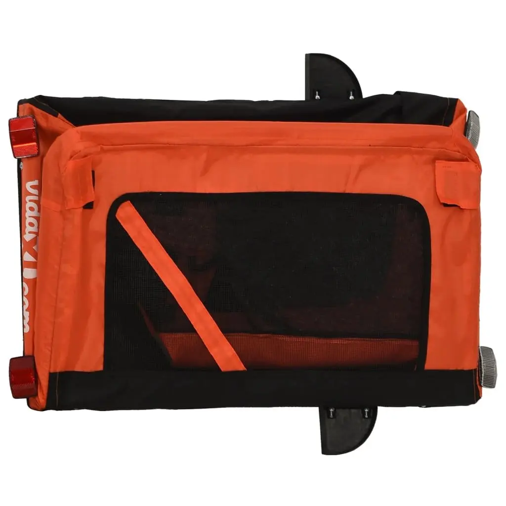 Pet Bike Trailer Iron Frame Oxford Fabric Orange Black