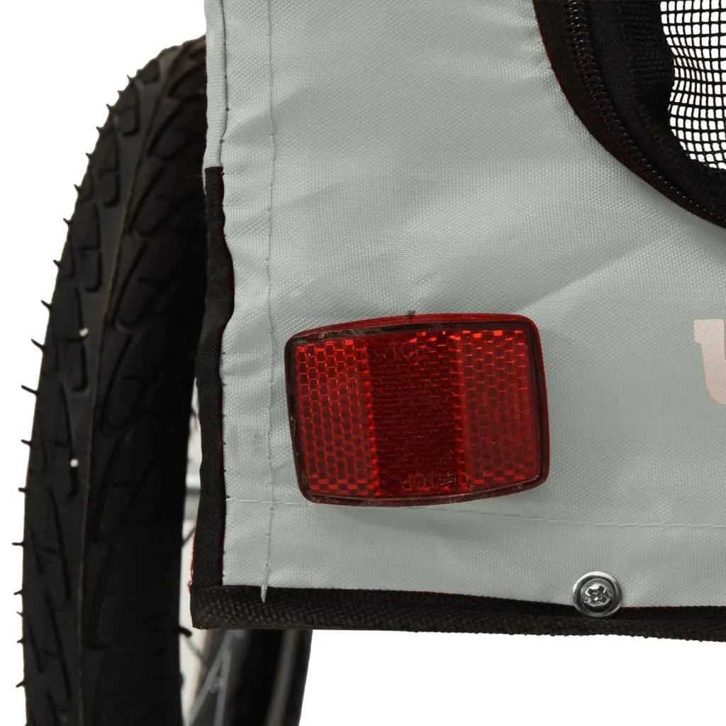 Pet Bike Trailer Iron Frame Oxford Fabric Grey Small Dogs Carrier