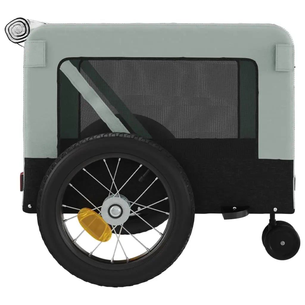 Pet Bike Trailer Iron Frame Oxford Fabric Grey Small Dogs Carrier