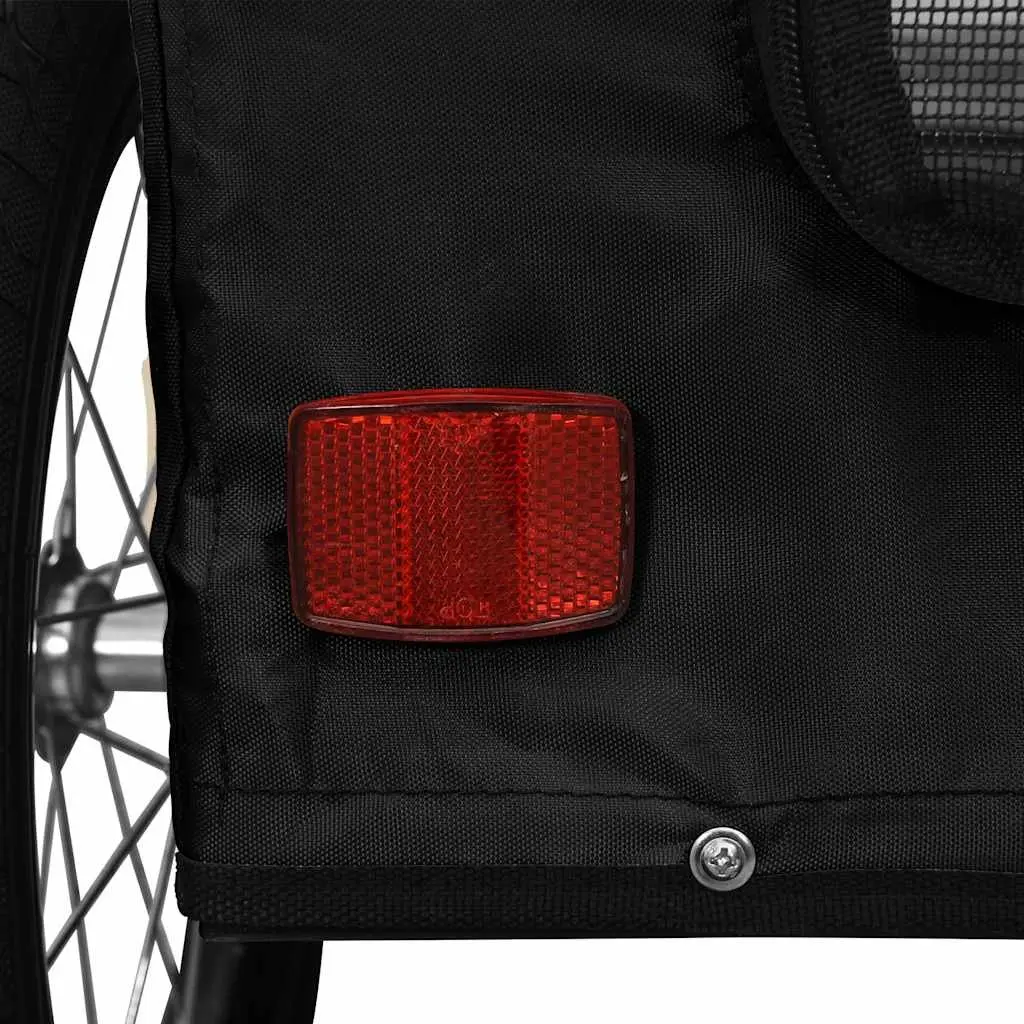 Pet Bike Cargo Carrier Iron Frame Oxford Fabric Black Small Dog Trailer