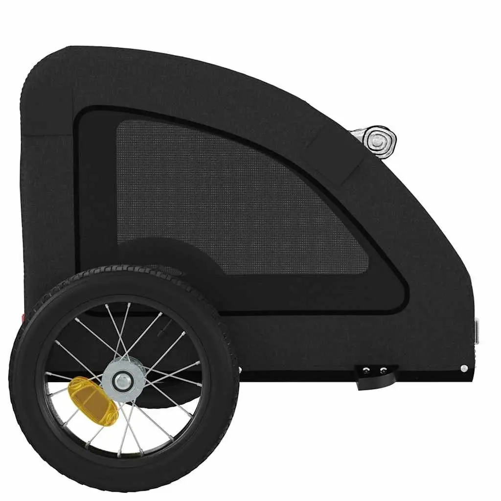 Pet Bike Cargo Carrier Iron Frame Oxford Fabric Black Small Dog Trailer