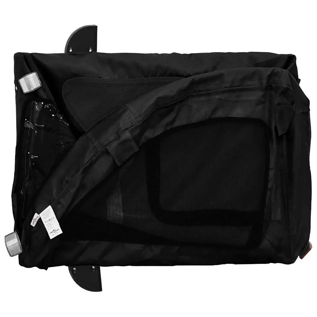 Pet Bike Cargo Carrier Iron Frame Oxford Fabric Black Small Dog Trailer