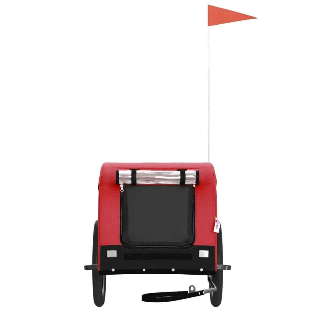 Pet Trailer Oxford Fabric Iron Frame Red Small Dogs Bicycle Transport