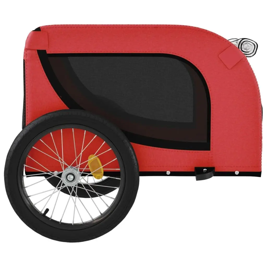 Pet Trailer Oxford Fabric Iron Frame Red Small Dogs Bicycle Transport