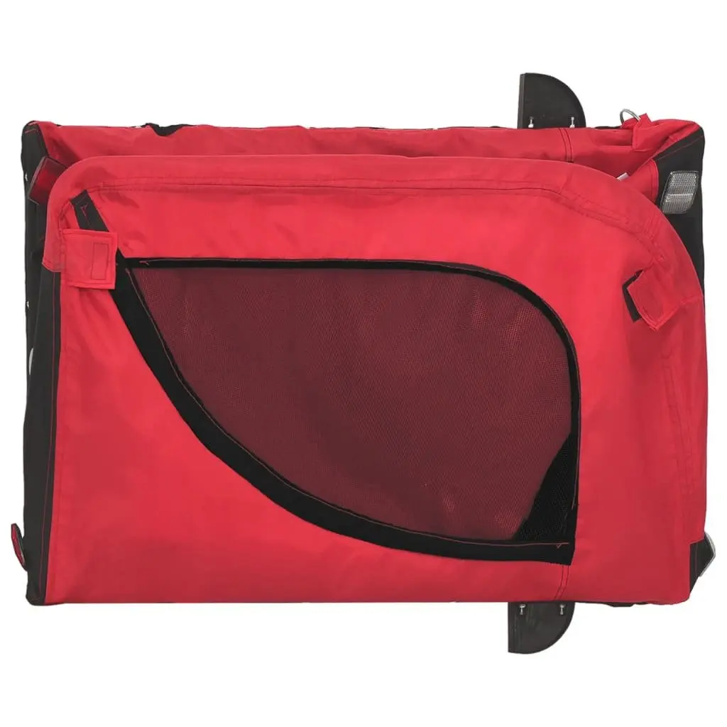 Pet Trailer Oxford Fabric Iron Frame Red Small Dogs Bicycle Transport