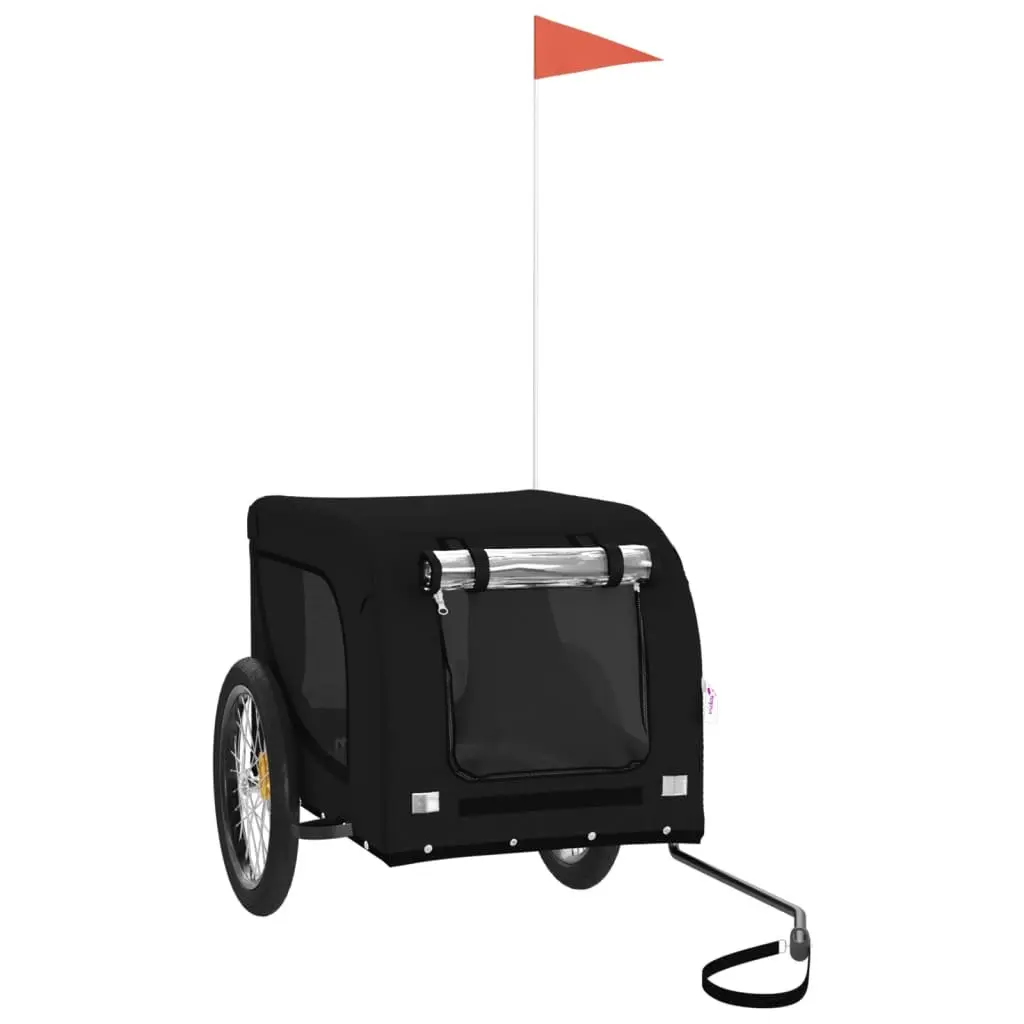 Pet Bike Trailer Iron Frame Oxford Fabric Black