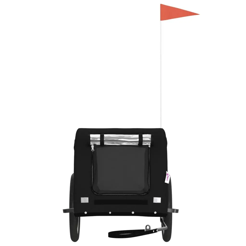 Pet Bike Trailer Iron Frame Oxford Fabric Black