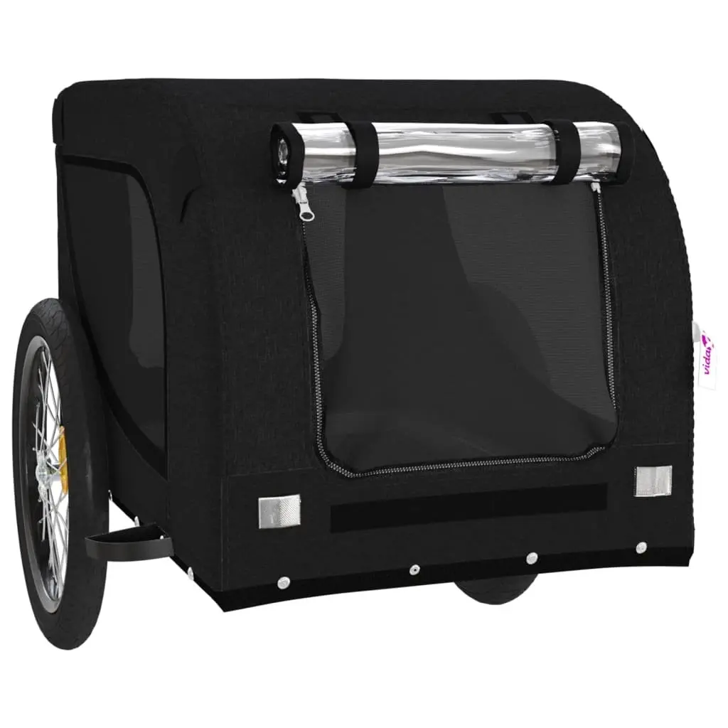 Pet Bike Trailer Iron Frame Oxford Fabric Black