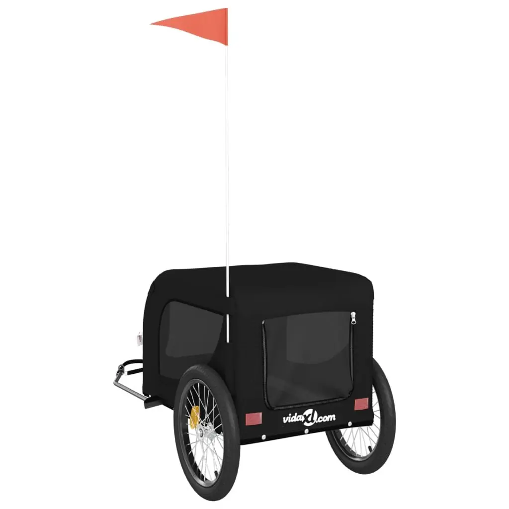 Pet Bike Trailer Iron Frame Oxford Fabric Black
