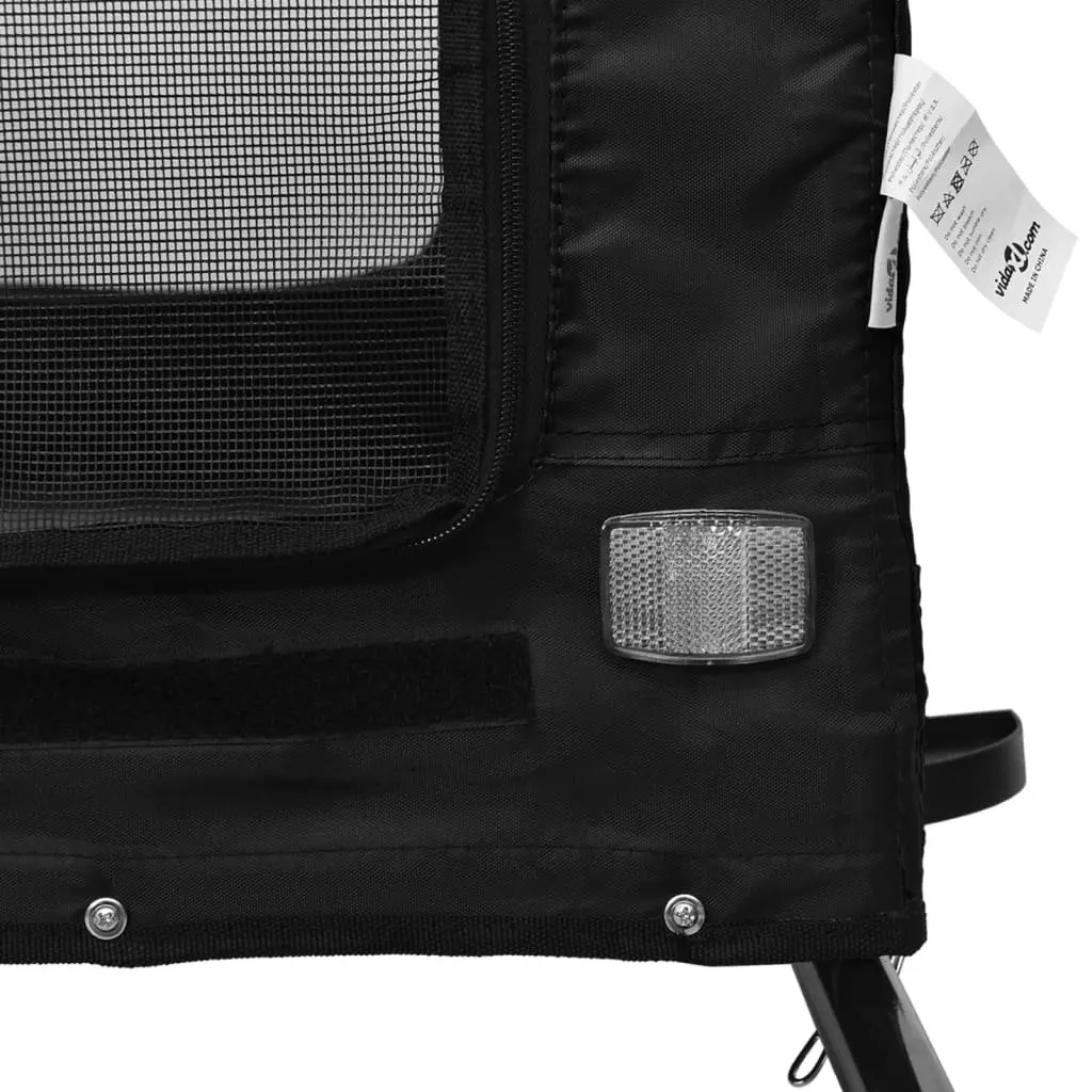Pet Bike Trailer Iron Frame Oxford Fabric Black