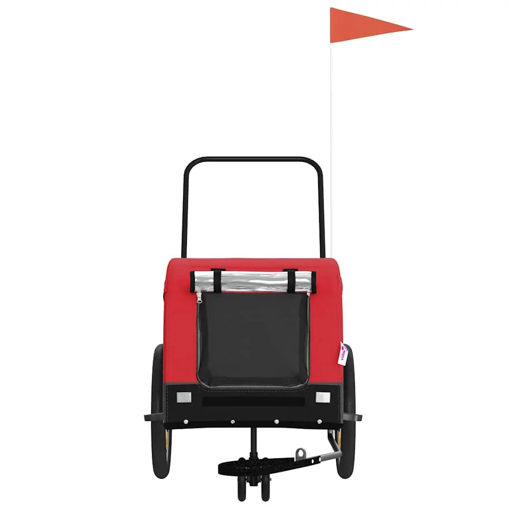Pet Bike Trailer Iron Frame Oxford Fabric Small Red