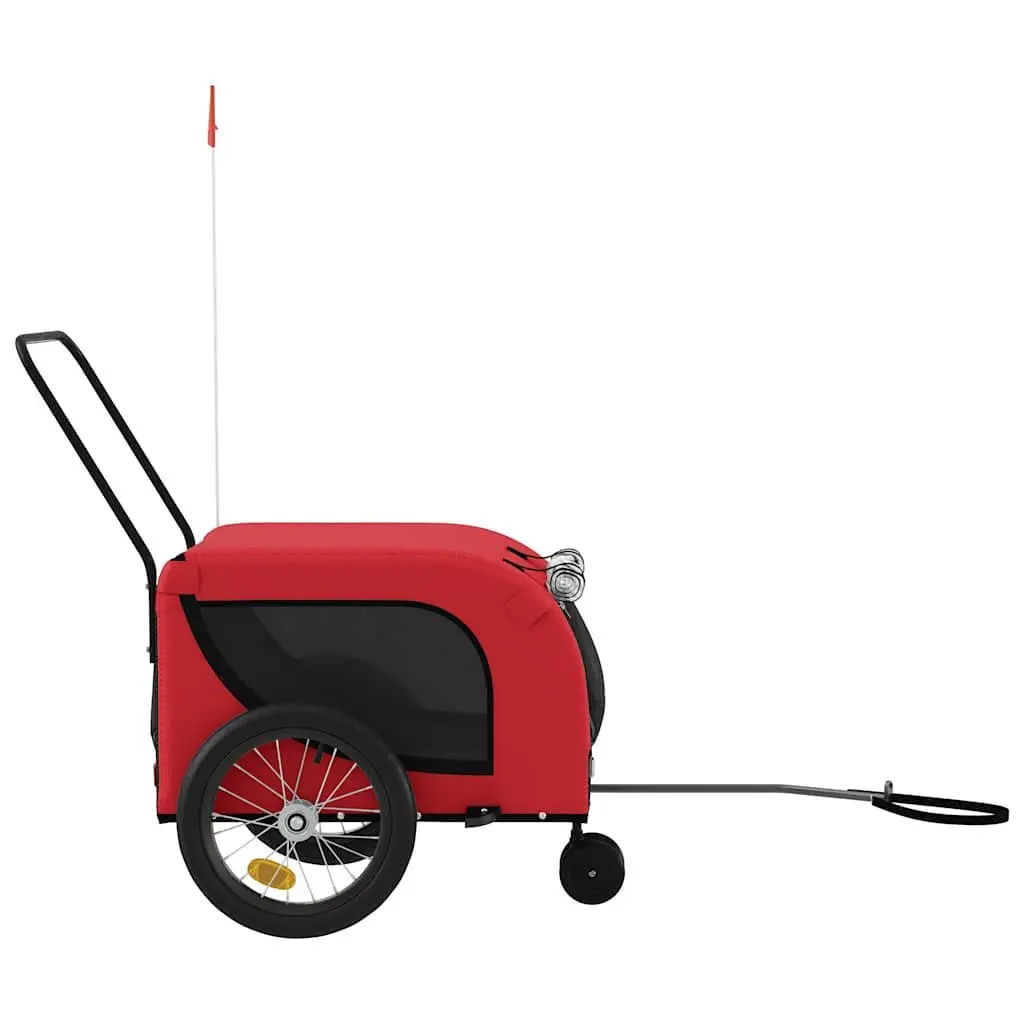 Pet Bike Trailer Iron Frame Oxford Fabric Small Red