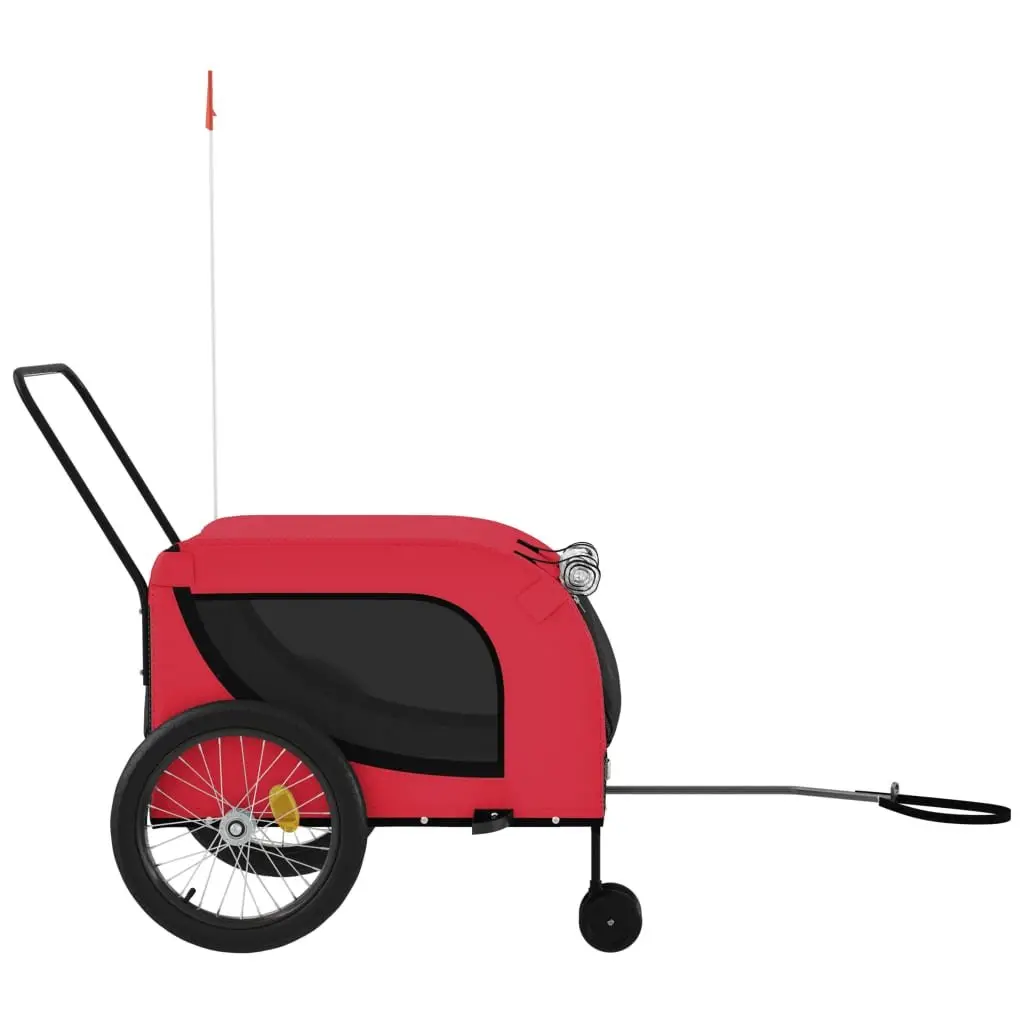 Pet Bike Trailer Iron Frame Oxford Fabric Red for Small Dogs