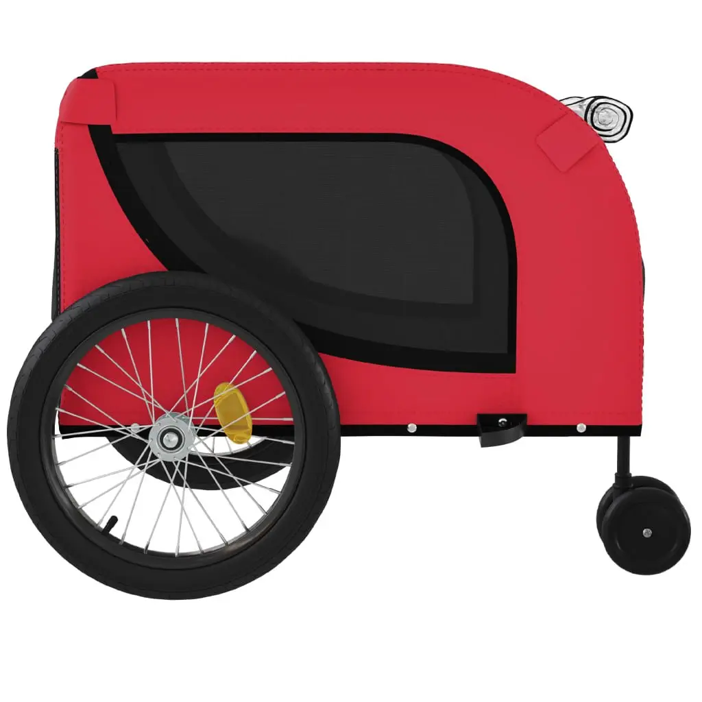 Pet Bike Trailer Iron Frame Oxford Fabric Red for Small Dogs