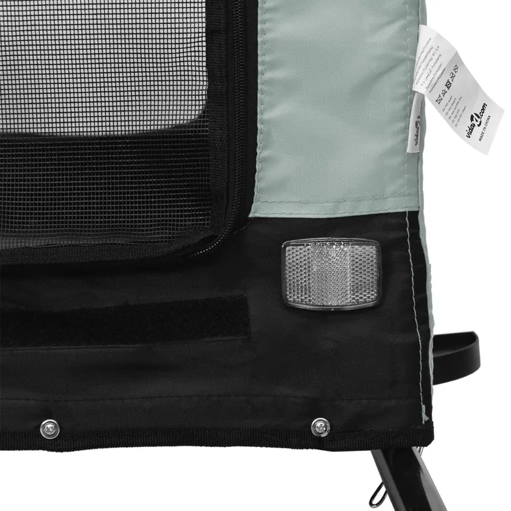 Pet Trailer Cargo Carrier Iron Frame Oxford Fabric Grey and Black Small Dog Stroller