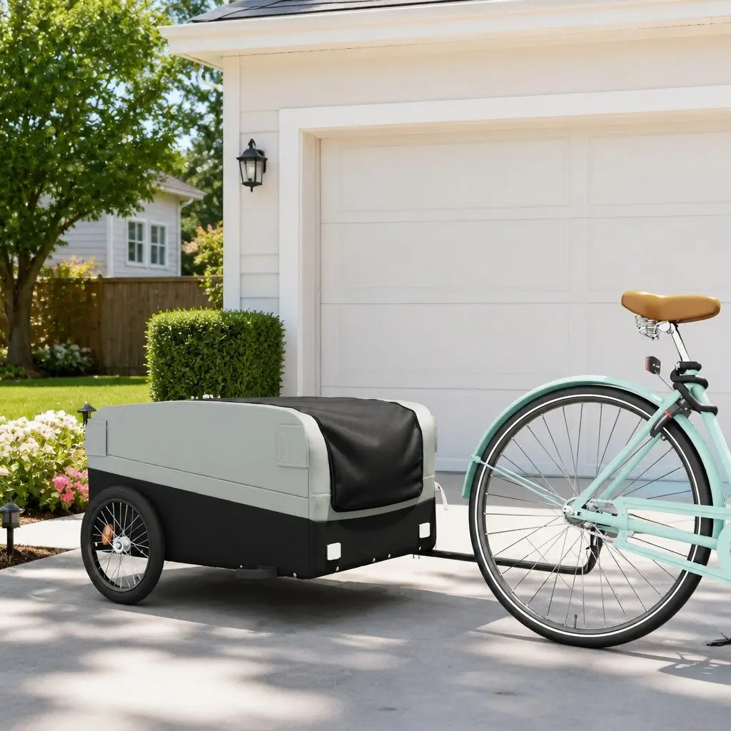 Grey Bike Trailer for Everyday Cargo Needs