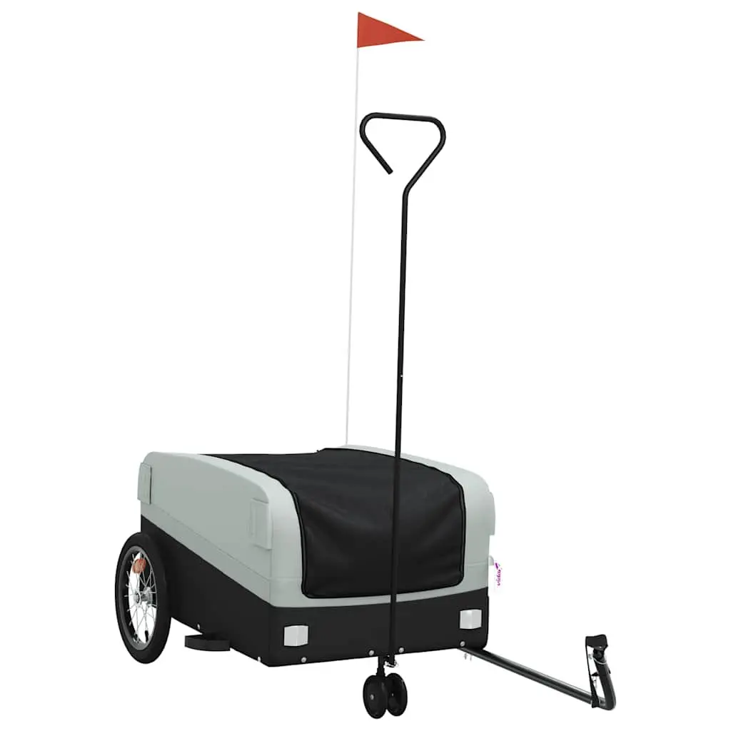 Bike Trailer Iron 45kg Load Capacity Grey Cargo Hauling Bicycle Accessories
