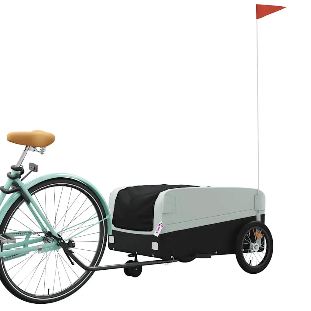 Bike Trailer Iron 45kg Load Capacity Grey Cargo Hauling Bicycle Accessories