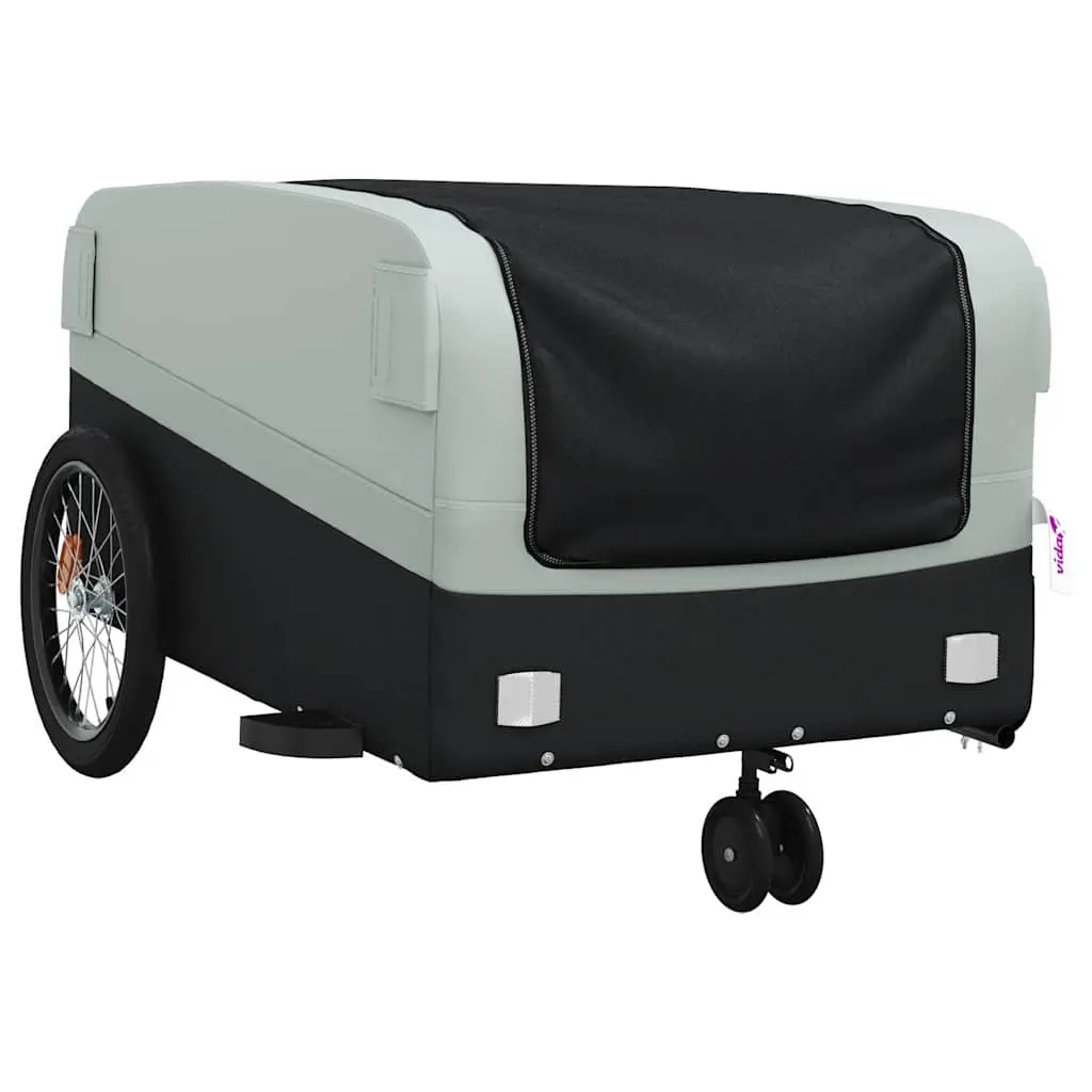Bike Trailer Iron 45kg Load Capacity Grey Cargo Hauling Bicycle Accessories