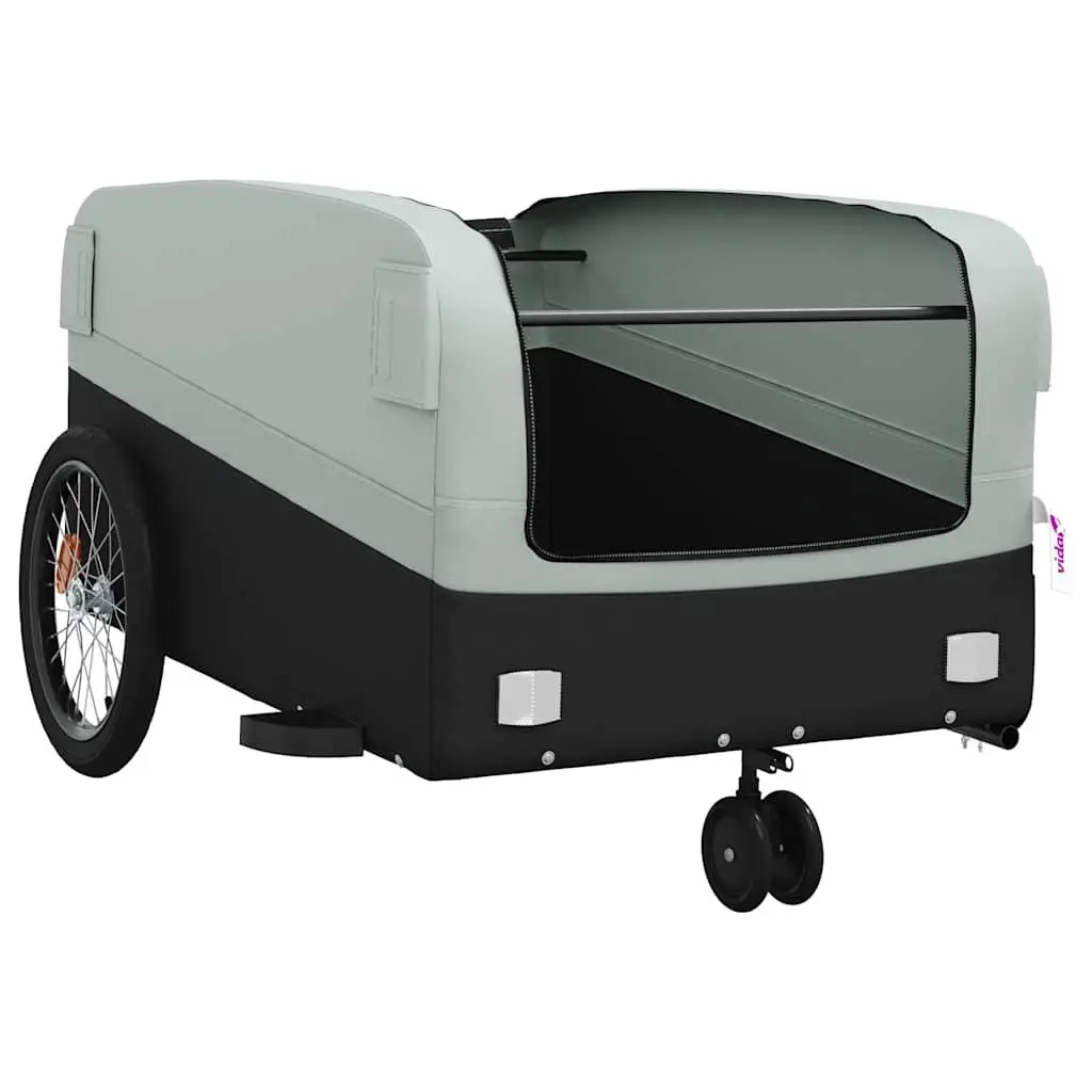 Bike Trailer Iron 45kg Load Capacity Grey Cargo Hauling Bicycle Accessories