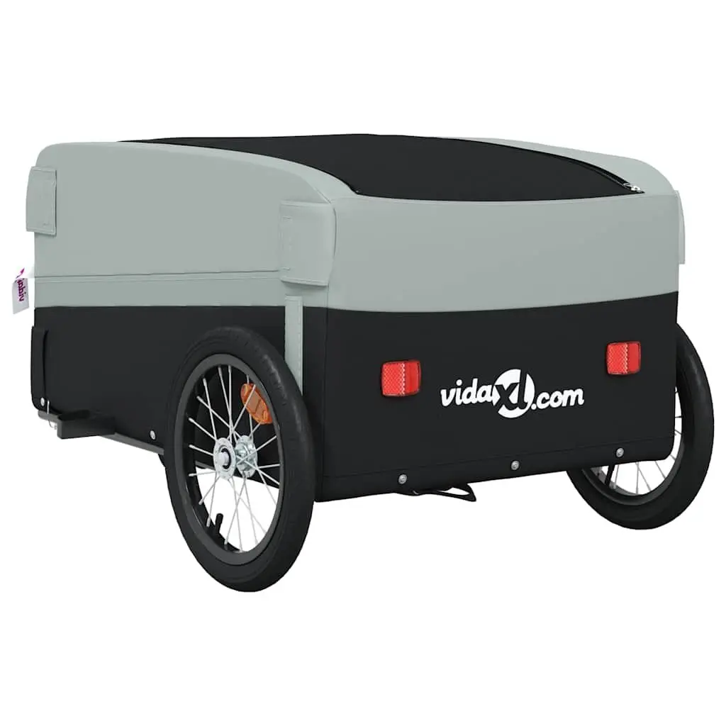 Bike Trailer Iron 45kg Load Capacity Grey Cargo Hauling Bicycle Accessories