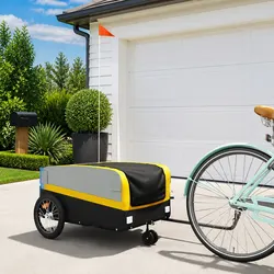 Practical Yellow Bike Trailer for Heavy Cargo Transport