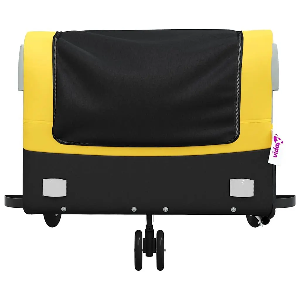 Bike Trailer Iron Heavy Duty Yellow 45kg Load Capacity Cargo Cart