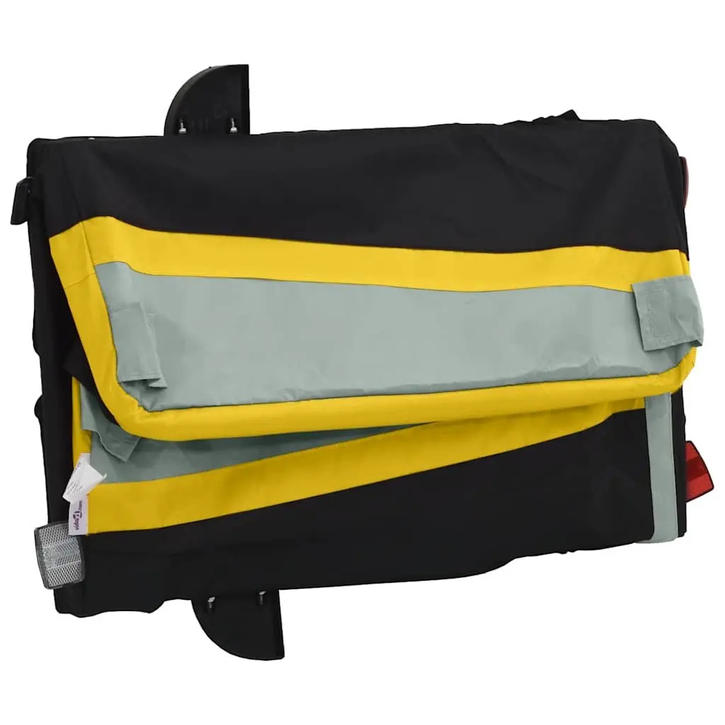 Bike Trailer Iron Heavy Duty Yellow 45kg Load Capacity Cargo Cart