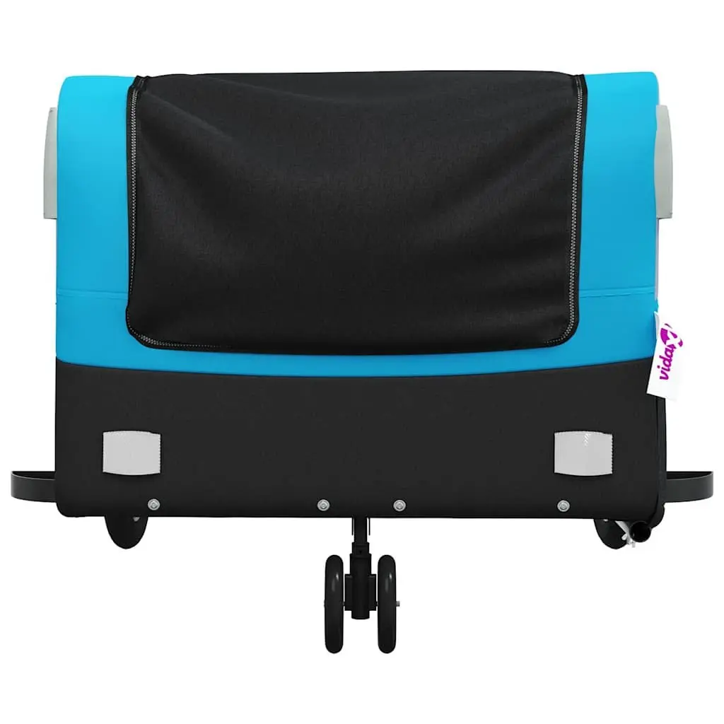 Heavy Duty Bike Trailer Iron Construction Cargo Cart Blue Maximum Load 45kg