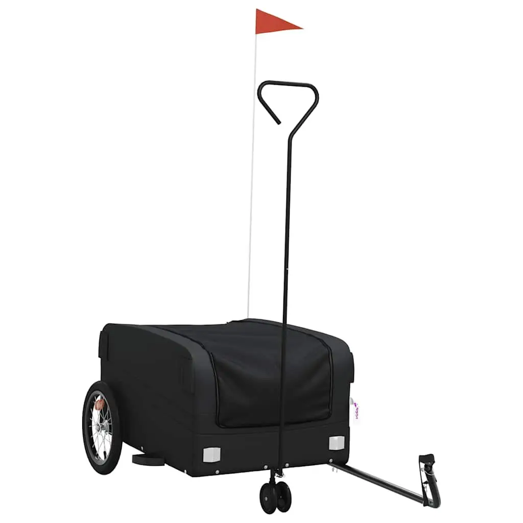 Bike Trailer Iron Black 45kg Cargo Cart Hauling Heavy Goods