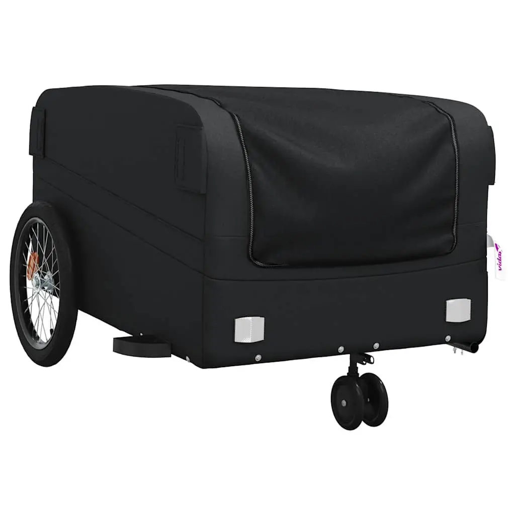 Bike Trailer Iron Black 45kg Cargo Cart Hauling Heavy Goods