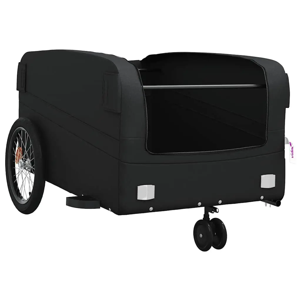 Bike Trailer Iron Black 45kg Cargo Cart Hauling Heavy Goods