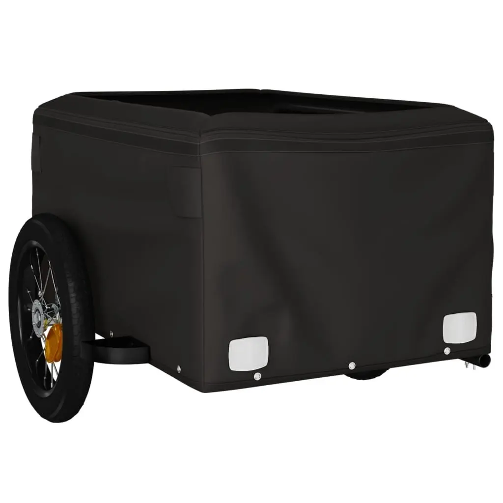 Bike Cargo Trailer Yellow Heavy Duty Iron Construction for Bicycle Transport
