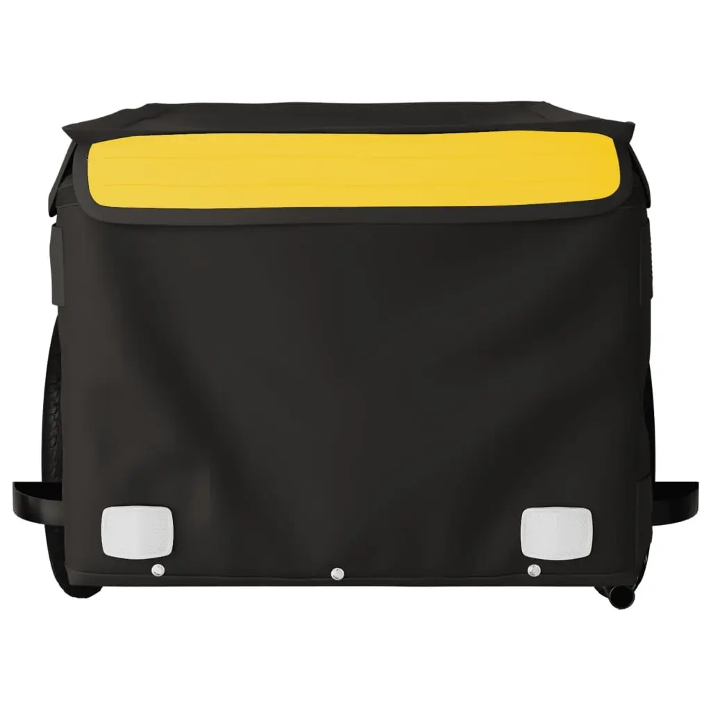 Bike Cargo Trailer Yellow Heavy Duty Iron Construction for Bicycle Transport