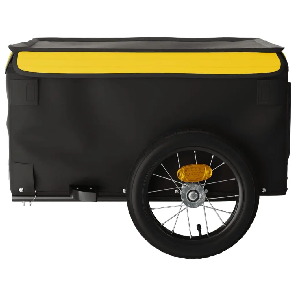 Bike Cargo Trailer Yellow Heavy Duty Iron Construction for Bicycle Transport