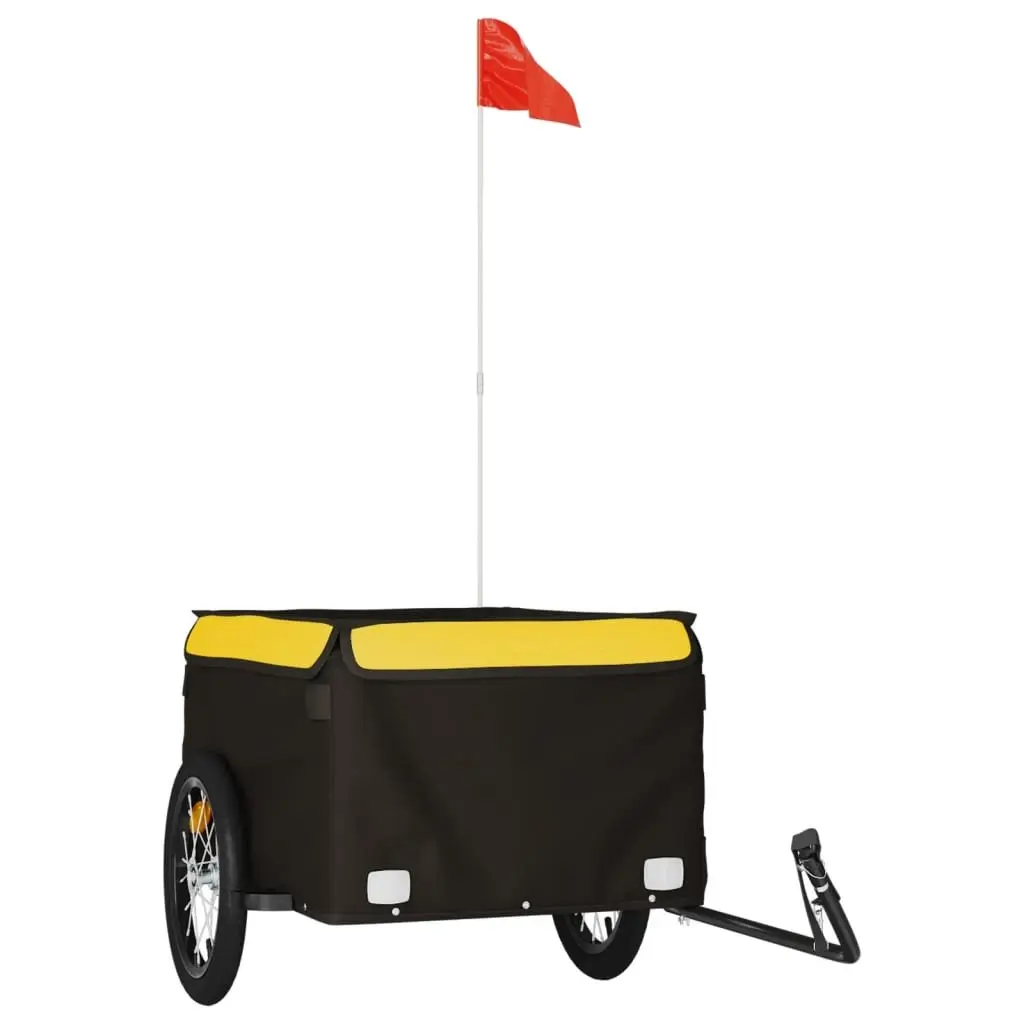 Bike Trailer Iron Heavy Duty 45kg Load Capacity Yellow and Black