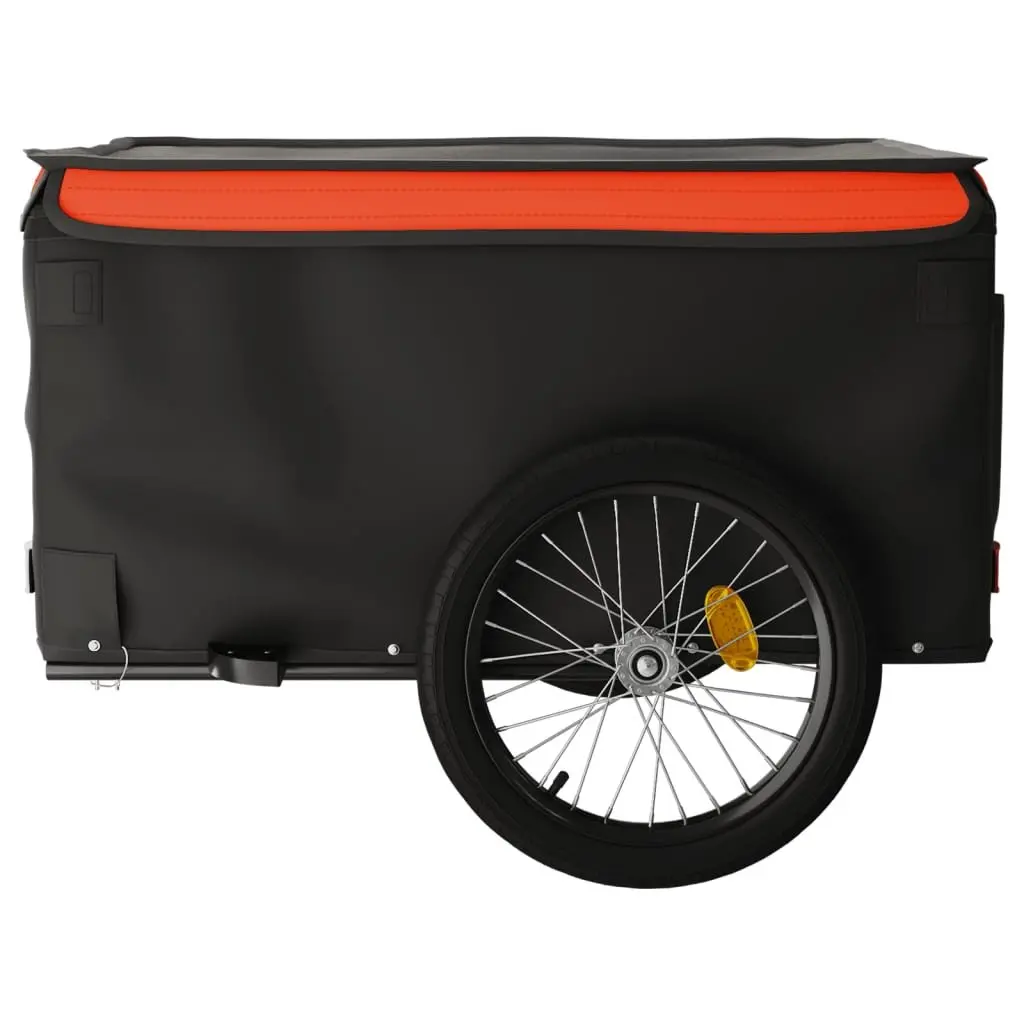 Bike Trailer Iron 45kg Black Cargo Cart Heavy Load Bicycle Hauler Tow Bar