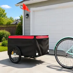 Practical Black Iron Bike Trailer for Everyday Use