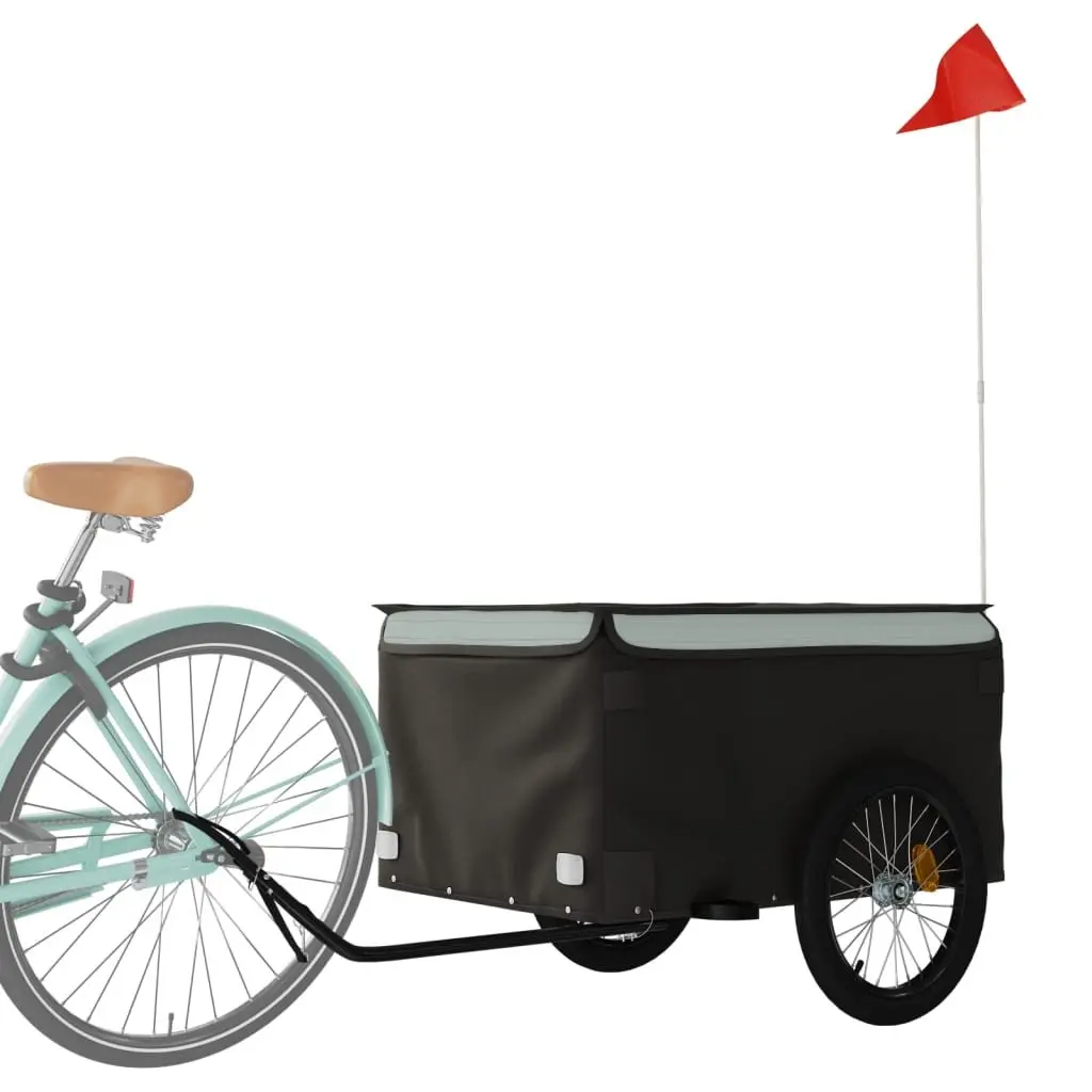 Bike Trailer Iron Heavy Duty 45kg Grey Cargo Cart