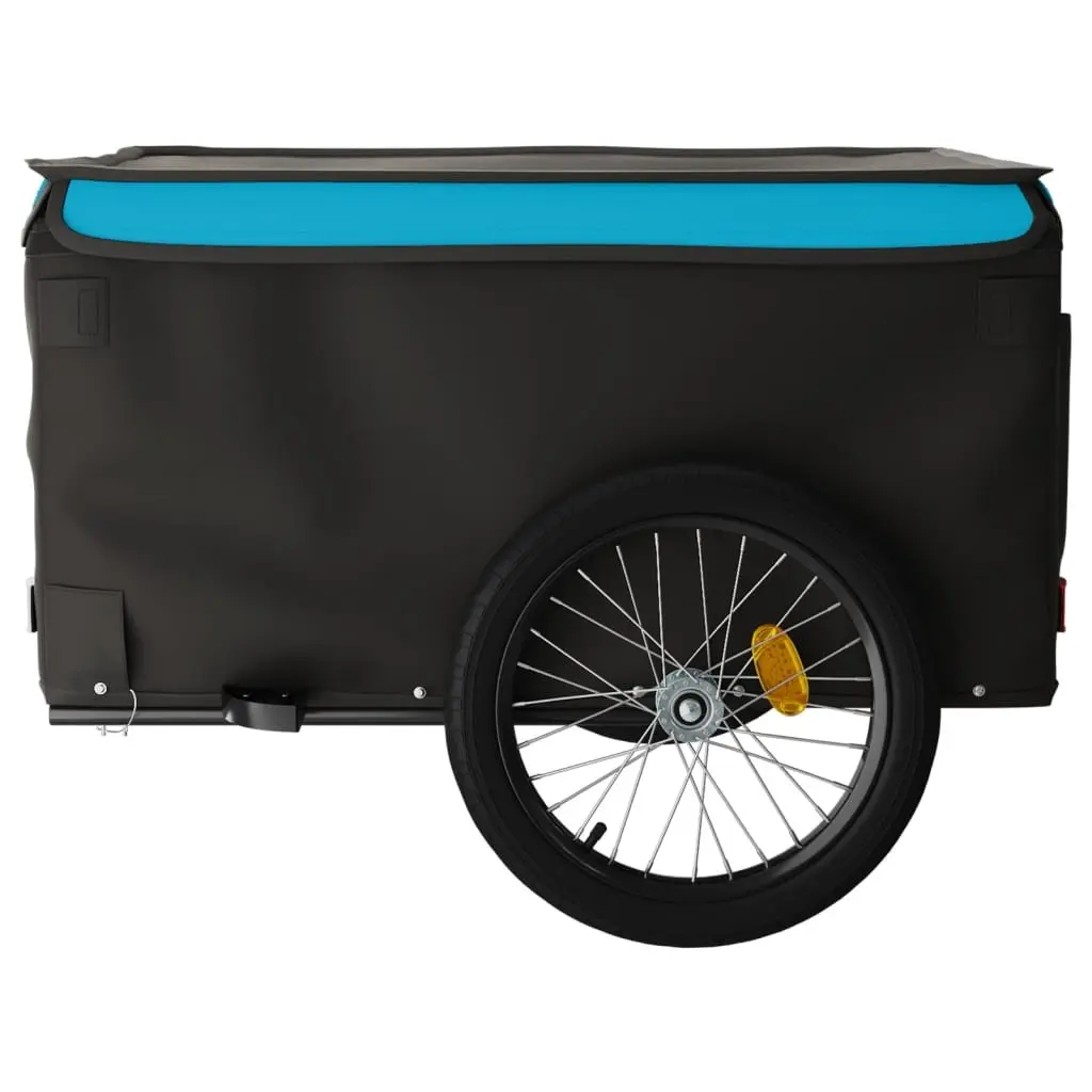 Bike Trailer Iron Heavy Duty Cargo Cart Blue 45kg Capacity