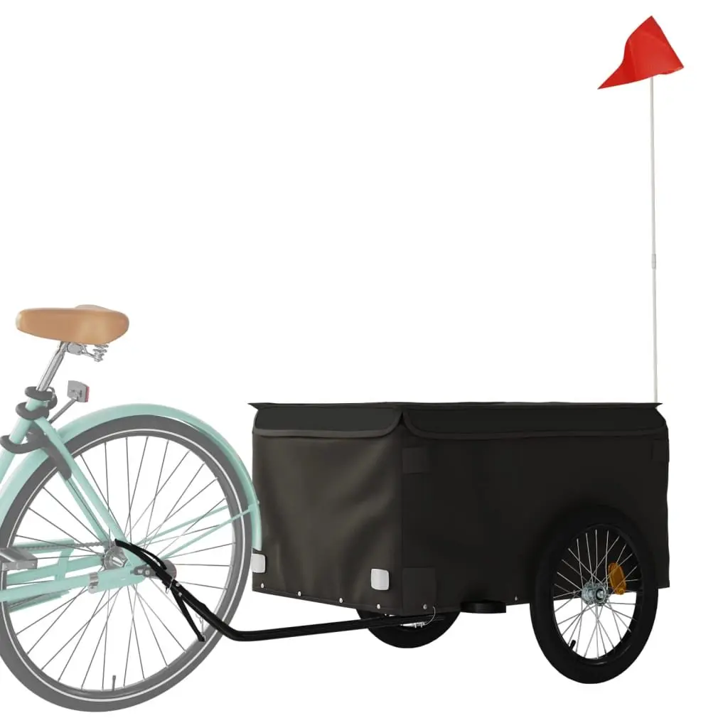 Bike Trailer Iron Heavy Duty Black 45kg Capacity