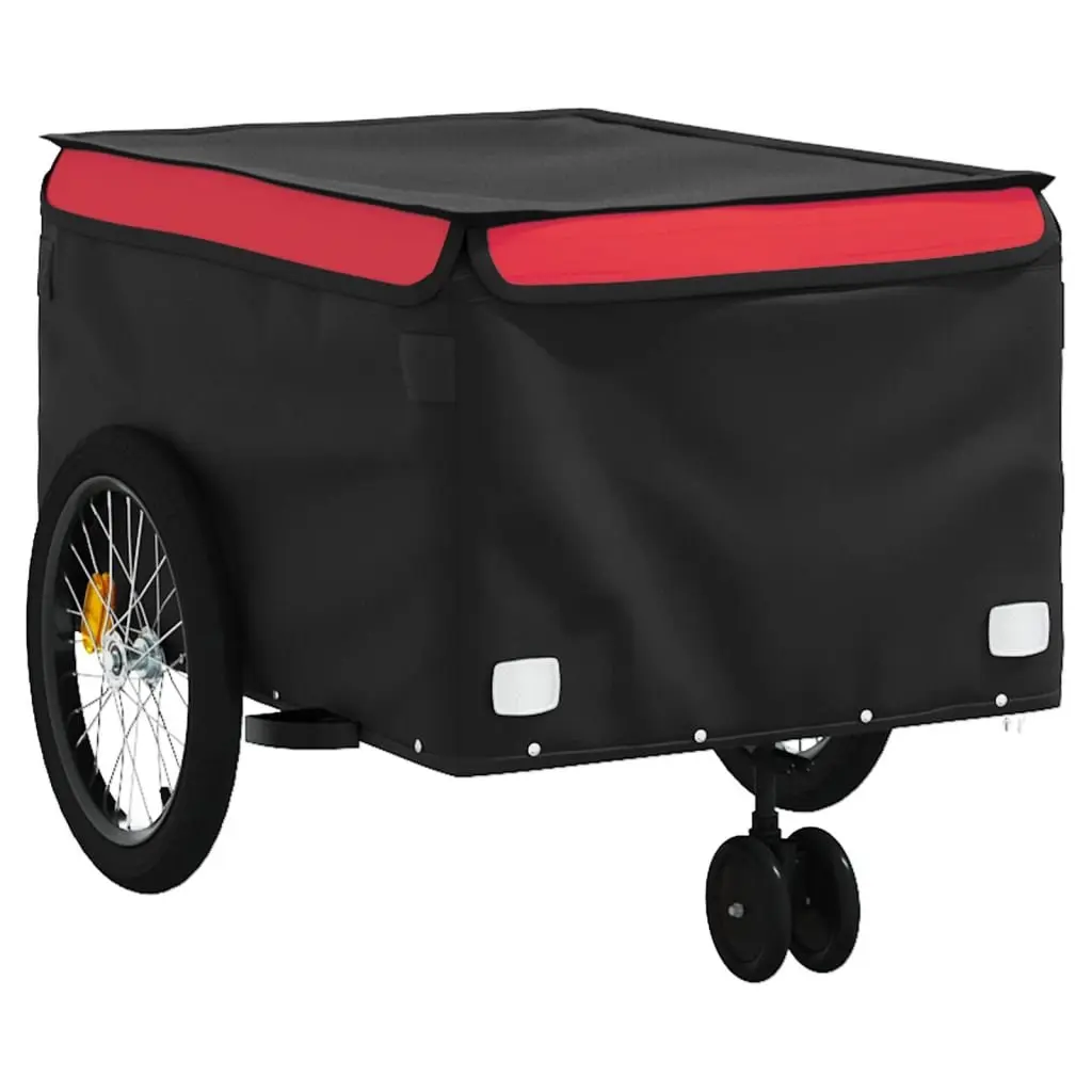 Bicycle Cargo Trailer Iron Heavy Duty 45kg Load Capacity Red